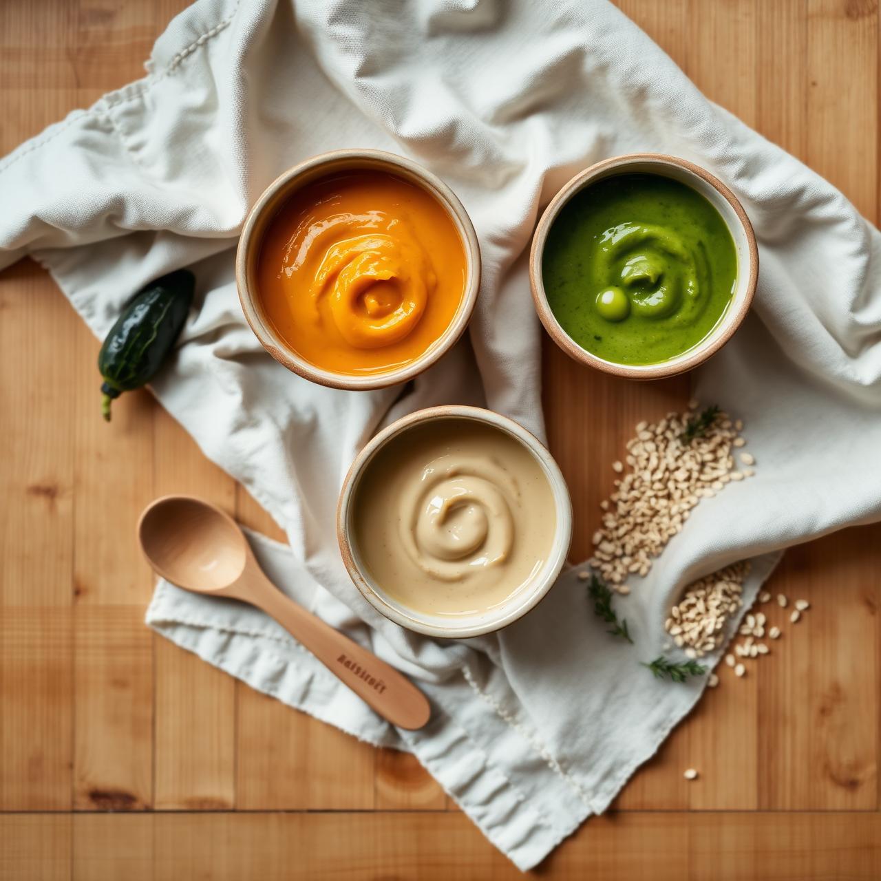 Bowls de papilla artesanal con cuchara de madera